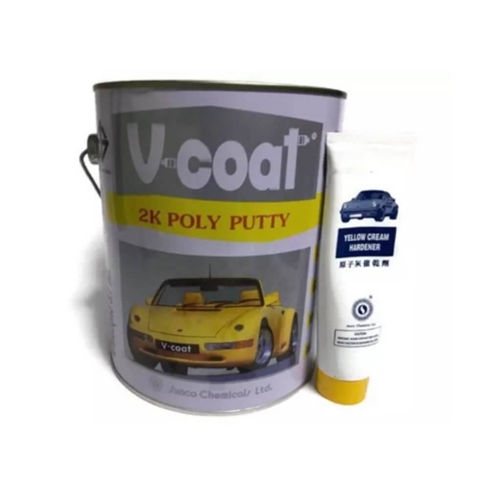 สีโป๊วเหลือง V-COAT 2K Poly Putty 3.7 กก.