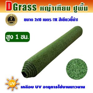 Dgrass หญ้าเทียมปูพื้น ตกแต่งสวน รุ่น DG-1K (สีเขียวขี้ม้า)ขนาด2x10เมตร