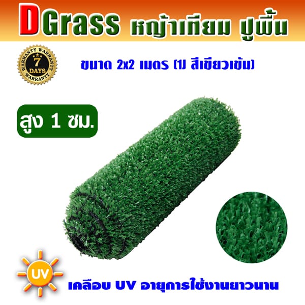 Dgrass หญ้าเทียมปูพื้น ตกแต่งสวน รุ่น DG-1J (สีเขียวเข้ม)ขนาด2x2เมตร