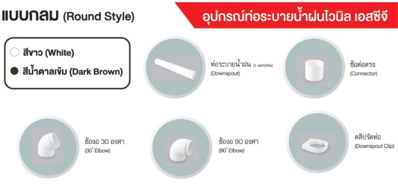 อุปกรณ์ท่อระบายน้ำฝนไวนิล