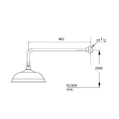 TOTO S63 ฝักบัวก้านแข็ง ทรงกลม ขนาด 10" พร้อมก้านฝักบัว