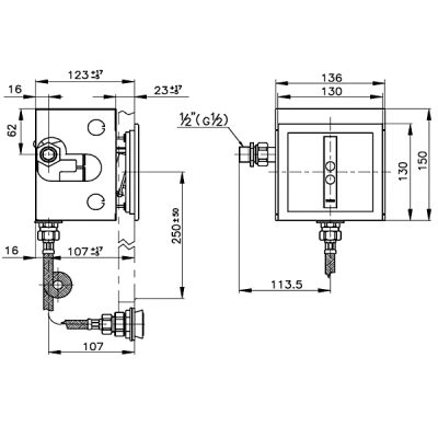TOTO TS445V4AC ฟลัชวาล์วเซ็นเซอร์โถปัสสาวะชาย ชนิดน้ำเข้าด้านหลัง (ไฟฟ้า 220 โวลต์)