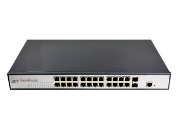 อุปกรณ์กระจายสัญญาณเครือข่าย 24 Port 10/100M+1000M รุ่น ASIT-POE1024