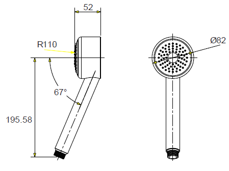 ASTD A-6010-200 หัวฝักบัวสายอ่อน ไม่รวมสายฝักบัว รุ่น MOONSHADOW-200