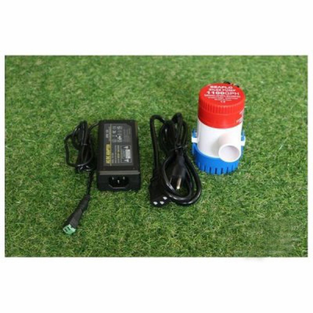 ปั๊มน้ำ DC12V  รุ่น1100-GPH และอะแดปเตอร์ 12V 3A