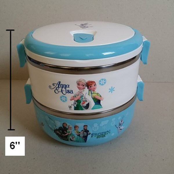 ปิ่นโต 2 ชั้น ลายเจ้าหญิงFrozen สูง 6 นิ้ว