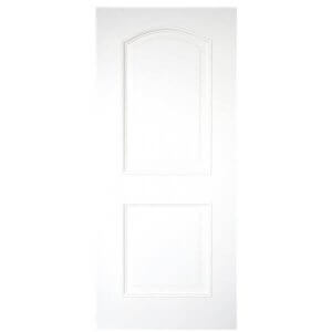 ประตูไม้MDF ลูกฟัก2 โค้ง สีรองพื้นขาว DCL157 leowood