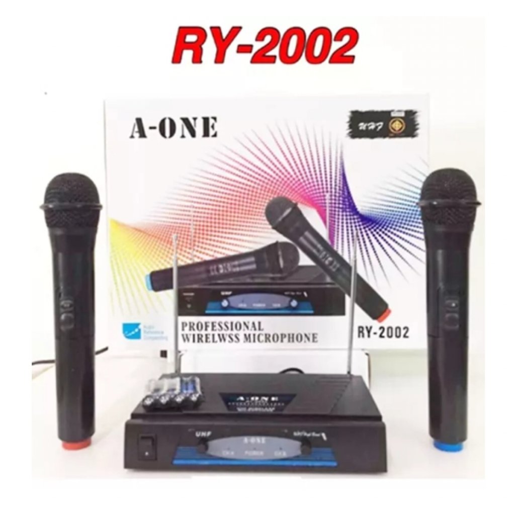 ไมค์ลอยคู่ WIRELESS MICROPHONE SYSTEM รุ่น A-one 2002
