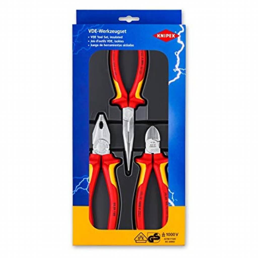 KNIPEX 00 20 12 ชุดเครื่องมือชุดคีม คีมป้องกันกระแสไฟฟ้า