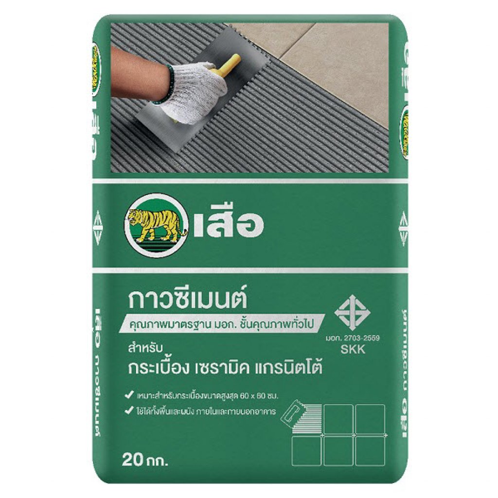 เสือ กาวซีเมนต์ เขียว สำหรับกระเบื้องเซรามิค