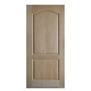 ประตูไม้HDFลูกฟัก 2โค้ง 80x200 Natural Oak leowood