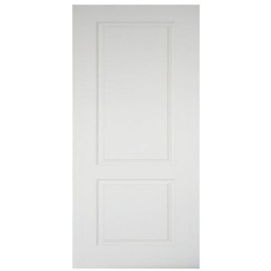 ประตูไม้MDF ลูกฟัก 2ตรง70x200 สีรองพื้นขาว leowood