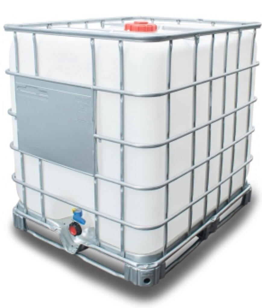 ถัง IBC TOTE Tank 1000 ลิตร มือสอง เกรด A พาเลทเหล็ก