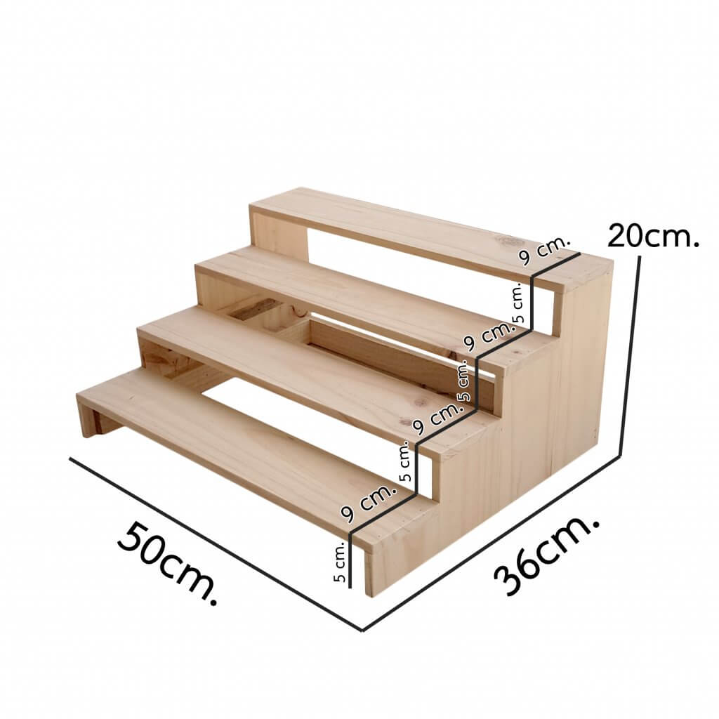 ชั้นไม้วางของ 4ชั้น ขนาด 50x36x20 cm.