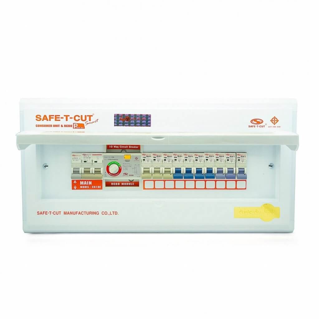เซฟทีคัท ตู้โหลดกันดูด10ช่อง 63A
