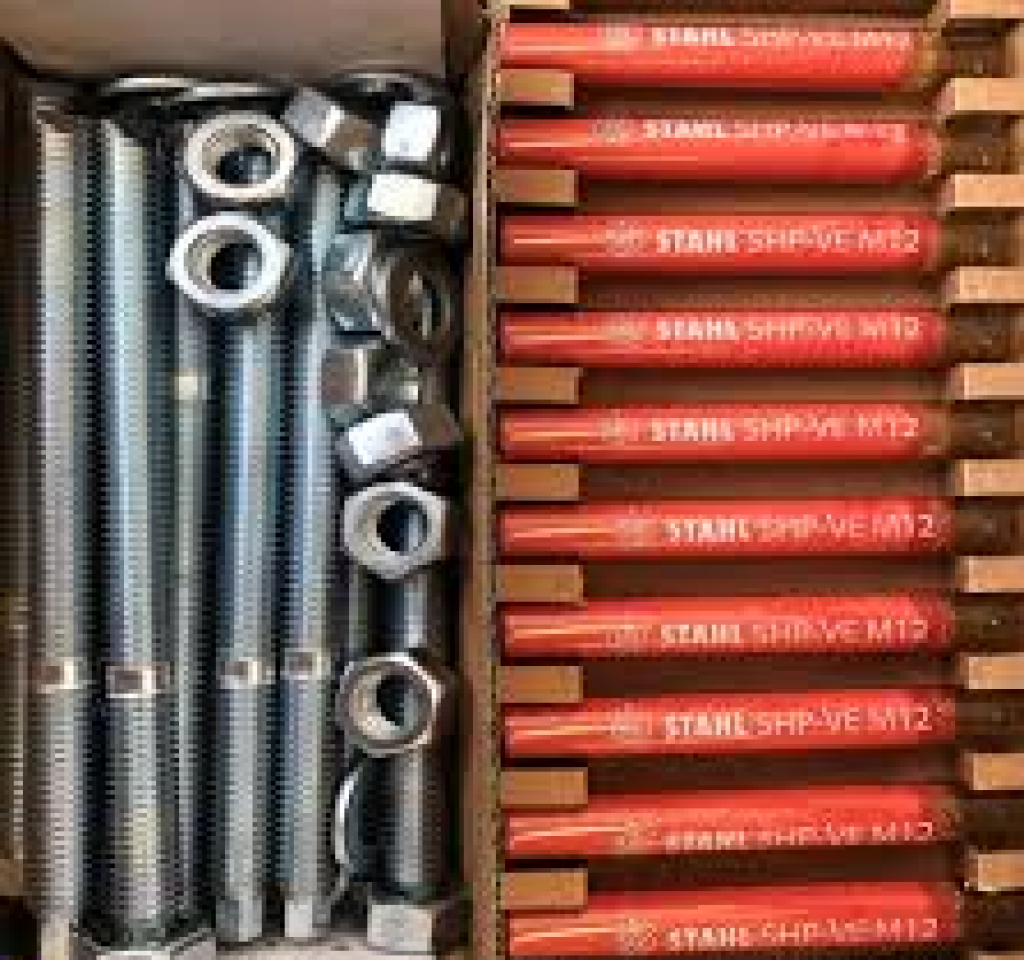 พุกเคมีหลอดแก้วพร้อมสตัด ขนาด M12 x 95mm.