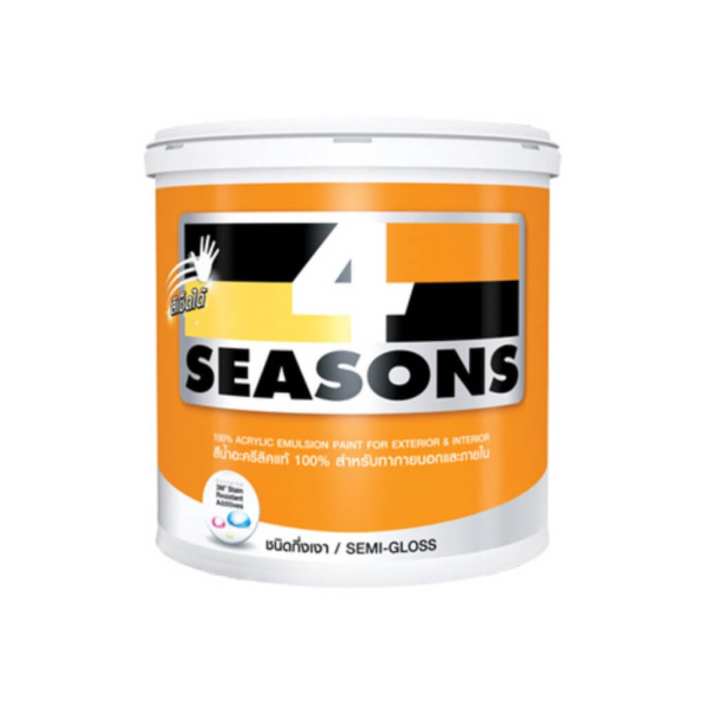 4SEASONS สีน้ำอะคริลิค ภายนอกและภายใน ชนิดกึ่งเงา 5 GL.