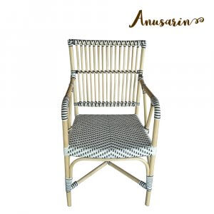 Anusarin เก้าอี้หวาย French Bistro Chair 01 PE-Black-White