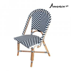 Anusarin French Bistro Chair 02 เก้าอี้หวาย Black-White