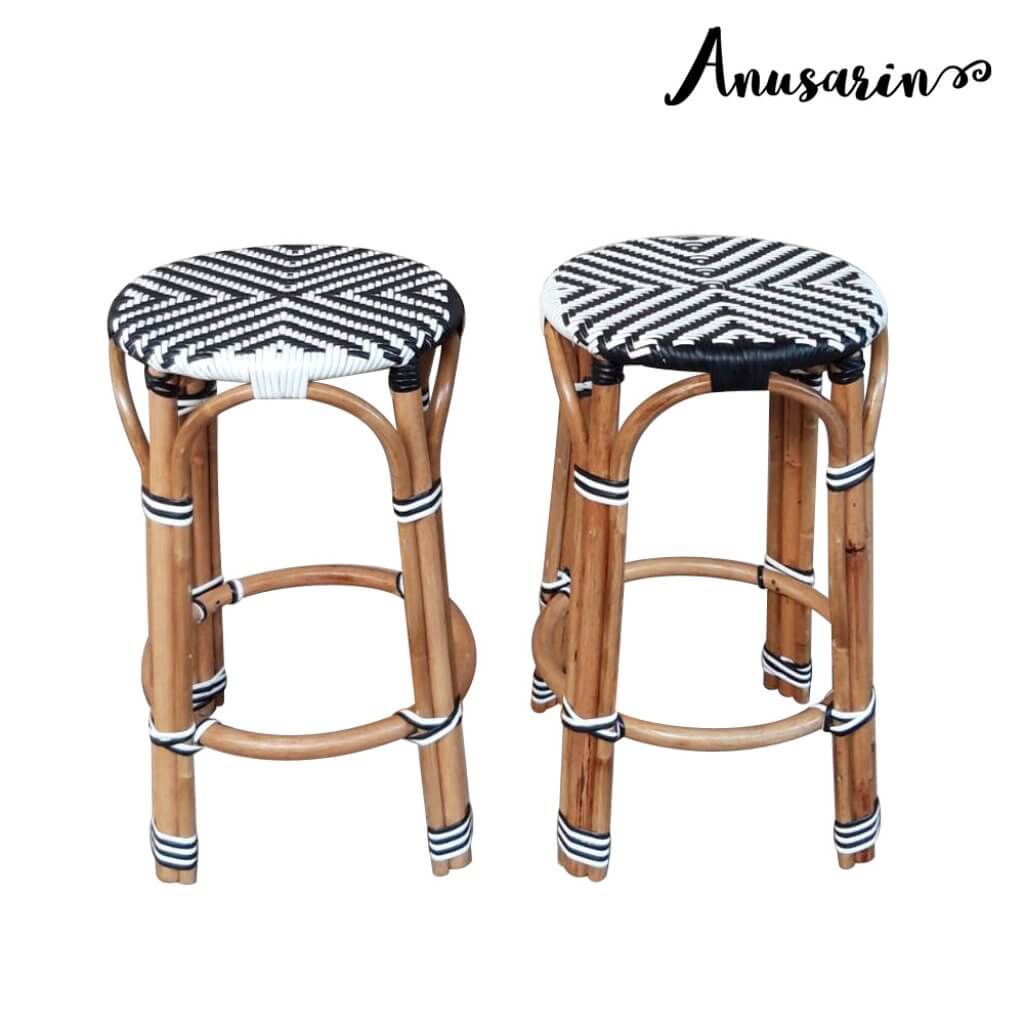 Anusarin สตูลหวายสูง Rattan Stool 65cm