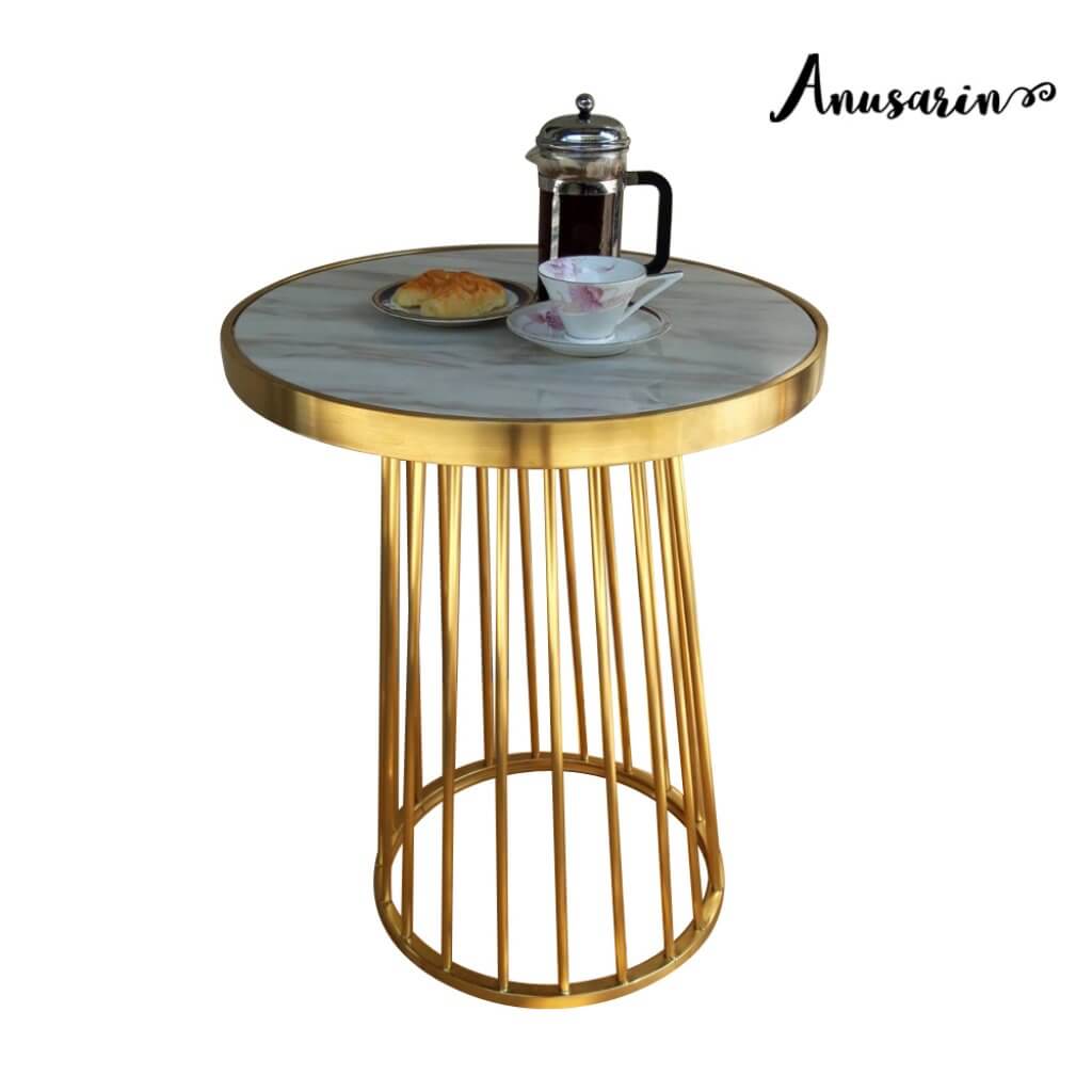 Anusarin Stainless steel Table โต๊ะกลมรับประทานอาหาร 60 cm-Gold