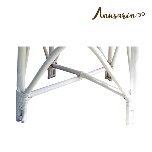 Anusarin เก้าอี้หวายแท้ทรงกลมสีขาว White Chillax Chair03 - Image 5