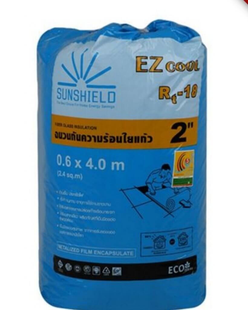 ฉนวนใยแก้วกันความร้อน SUNSHIELD 2 นิ้ว 0.6x4 ม.