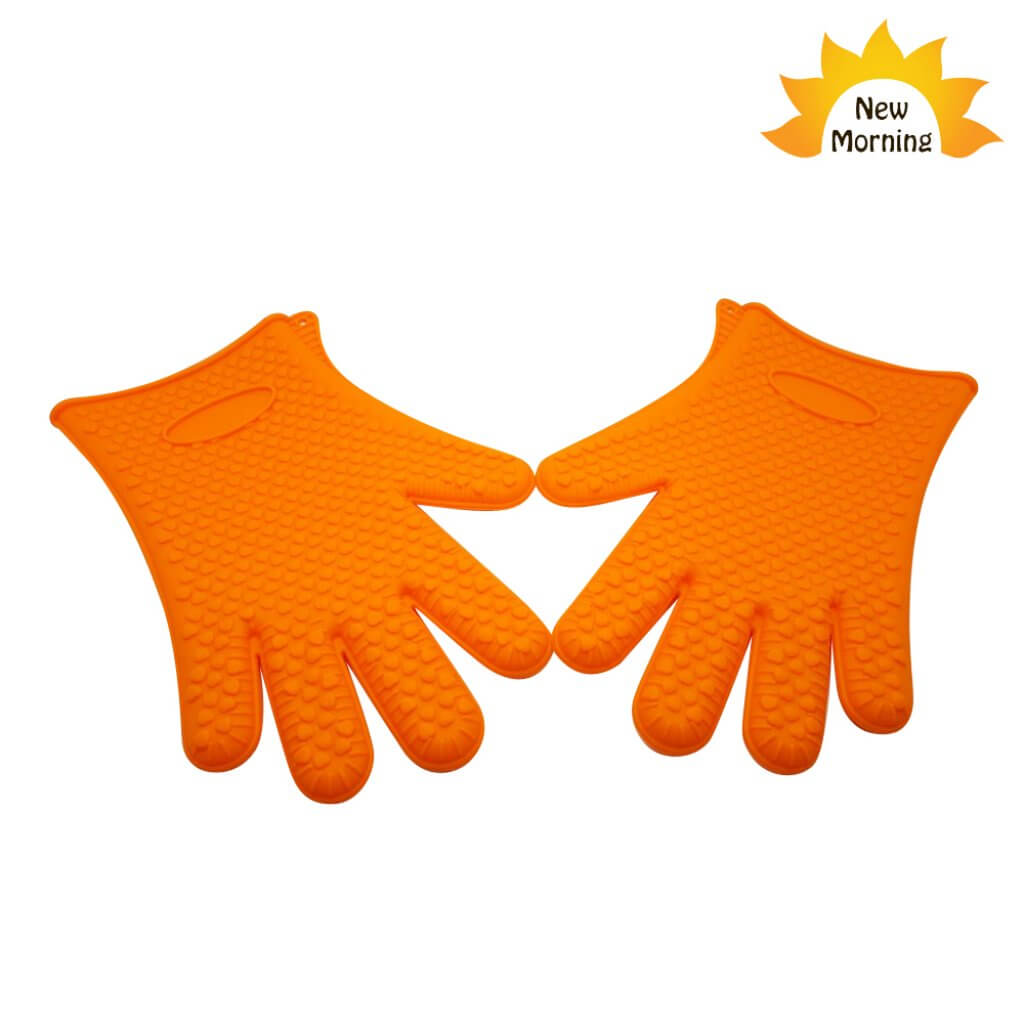 New Morning ถุงมือซิลิโคนกันร้อนเตาอบ 1 คู่ ORANGE