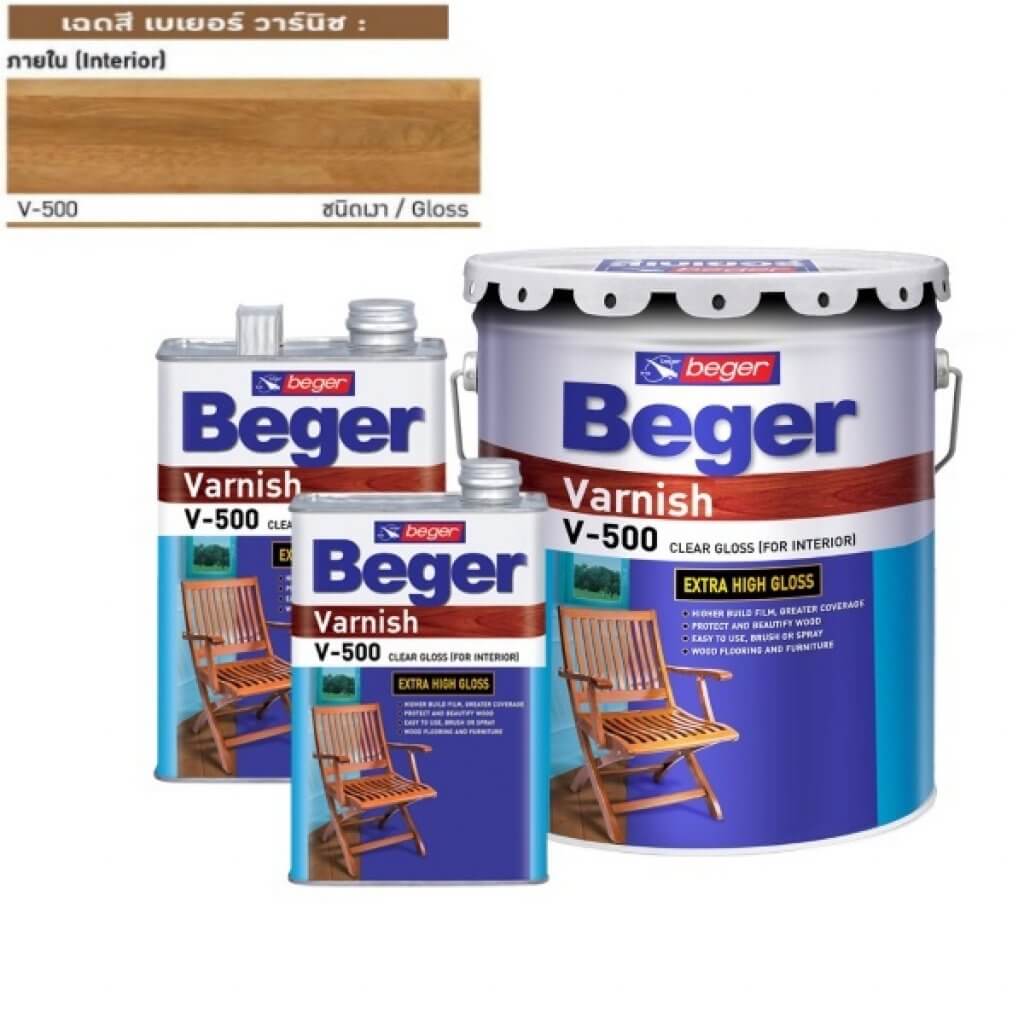 Beger Varnish V-500 Gloss วาร์นิช สีทาเฟอร์นิเจอร์