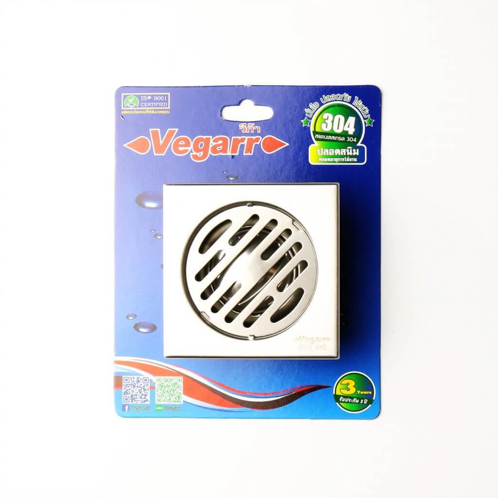Vegarr ตะแกรงกันกลิ่นสี่เหลี่ยม สแตนเลสแท้ รุ่น VFD3716