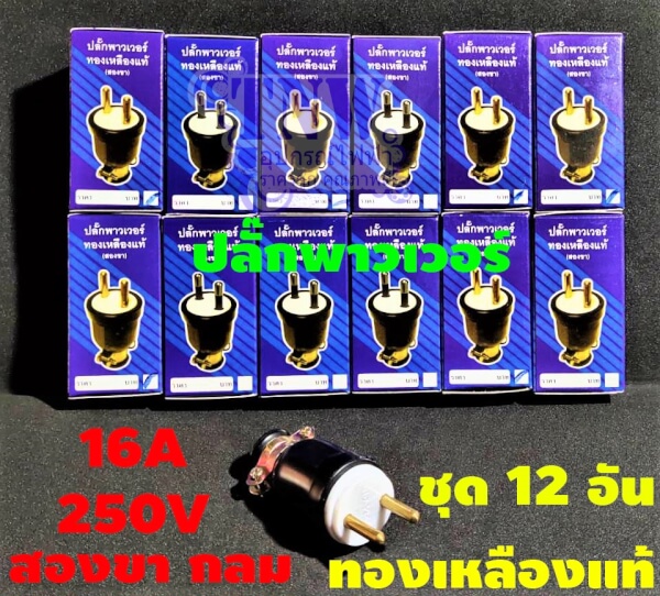 ปลั๊กยางตัวผู้ขากลม ชุด12อัน ทนกระแสไฟ 16A รองรับแรงดันไฟ 250V