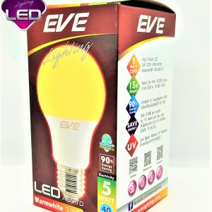 หลอดBulb LED รุ่น A60 TD 5W วอมไวท์ E27 แสงเหลือง EVE