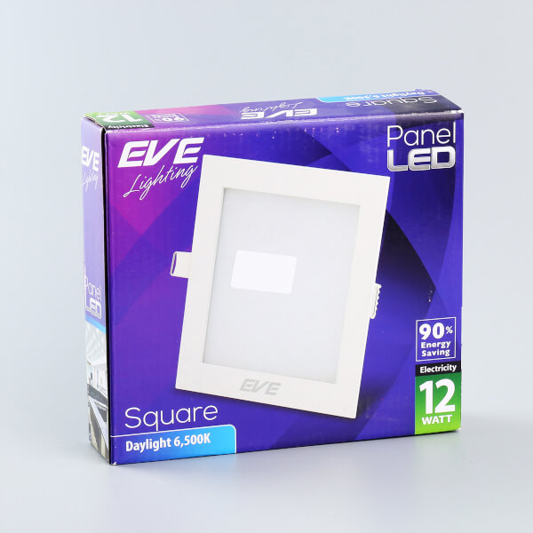 โคมพาเนลไลท์ LED หน้าเหลี่ยม EVE รุ่น Square12W Daylight - Image 2