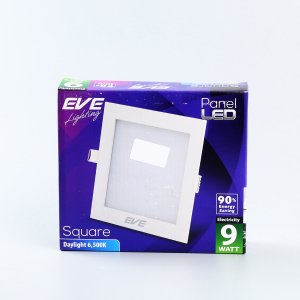โคมพาเนลไลท์ LED หน้าเหลี่ยม EVE รุ่น Square 9W Daylight