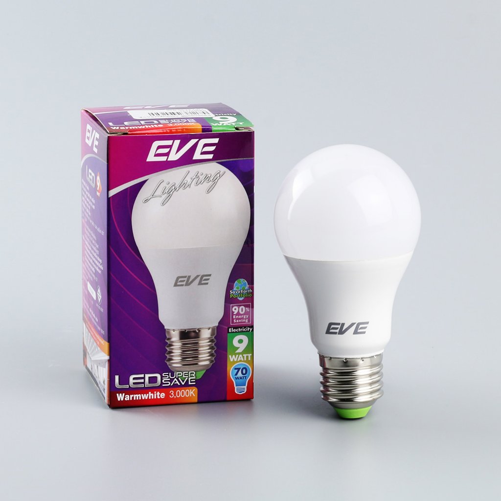 หลอด LED Warm white 9W EVE