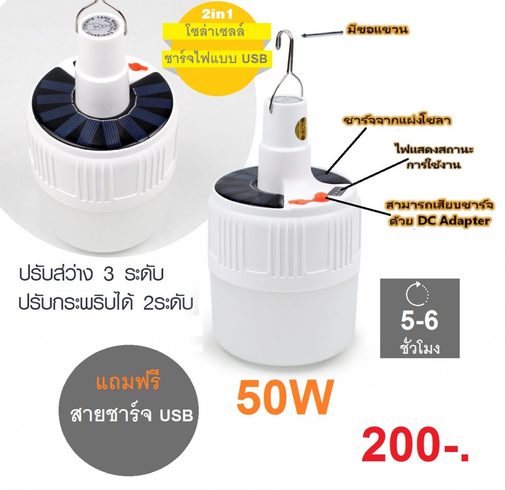 หลอดไฟฉุกเฉินโซล่าเซลล์