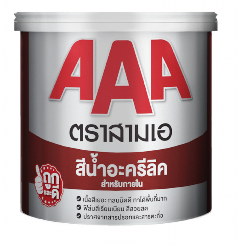 สีทาบ้าน 3A สีขาว สำหรับทาภายใน ชนิดด้าน ขนาด 1 แกลลอน
