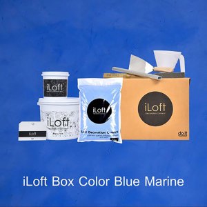 iLoft Box Set ปูนขัดมันตกแต่งผนัง สูตรน้ำ สี Blue Marine 7 KG.