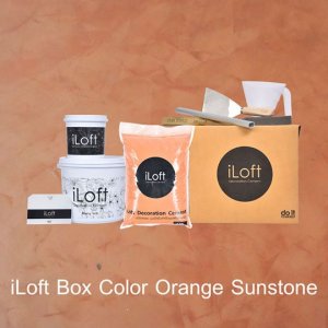 iLoft Box Set ปูนขัดมันตกแต่งผนัง สูตรน้ำ สี Orange Sunstone 7 KG.