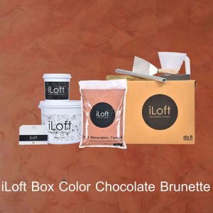 iLoft Box Set ปูนขัดมันตกแต่งผนัง สูตรน้ำ สี Chocolate Brunette 7 KG.