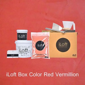 iLoft Box Set ปูนขัดมันตกแต่งผนัง สูตรน้ำ สี Red Vermilion 7 KG.