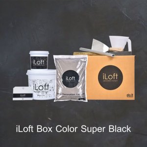 iLoft Box Set ปูนขัดมันตกแต่งผนัง สูตรน้ำ สี Super Black 7 KG.