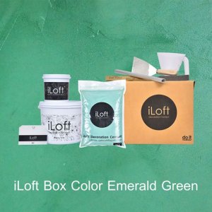 iLoft Box Set ปูนขัดมันตกแต่งผนัง สูตรน้ำ สี Emerald green 7 KG.