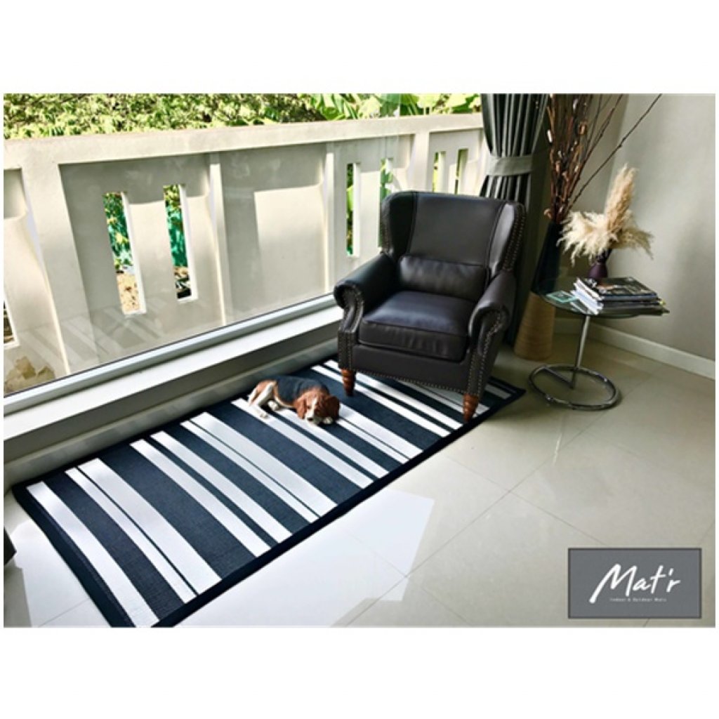 เสื่อแทนพรม Mat'r Size S ลาย Barcode 90x200ซม. สีดำ
