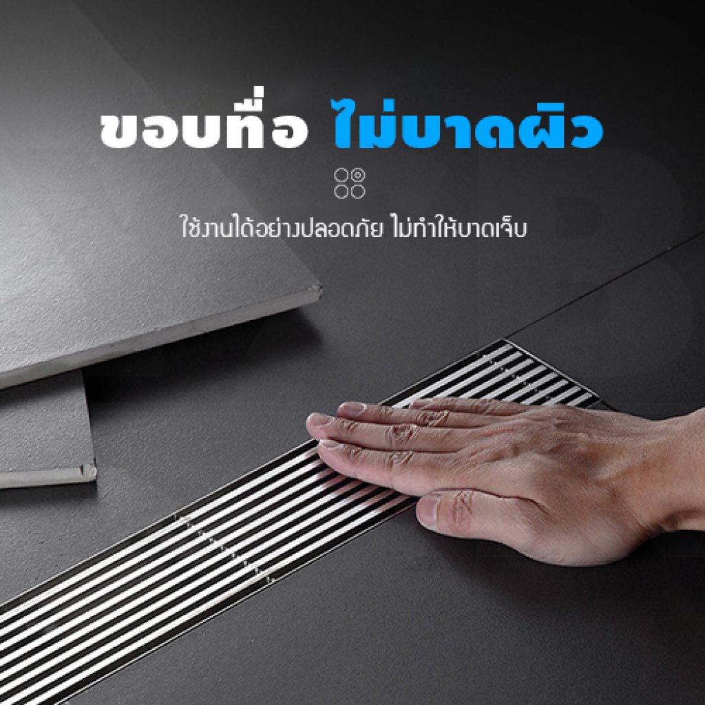 รางระบายน้ำท่อกลาง สแตนเลส304 ฝาครอบเส้นตรง