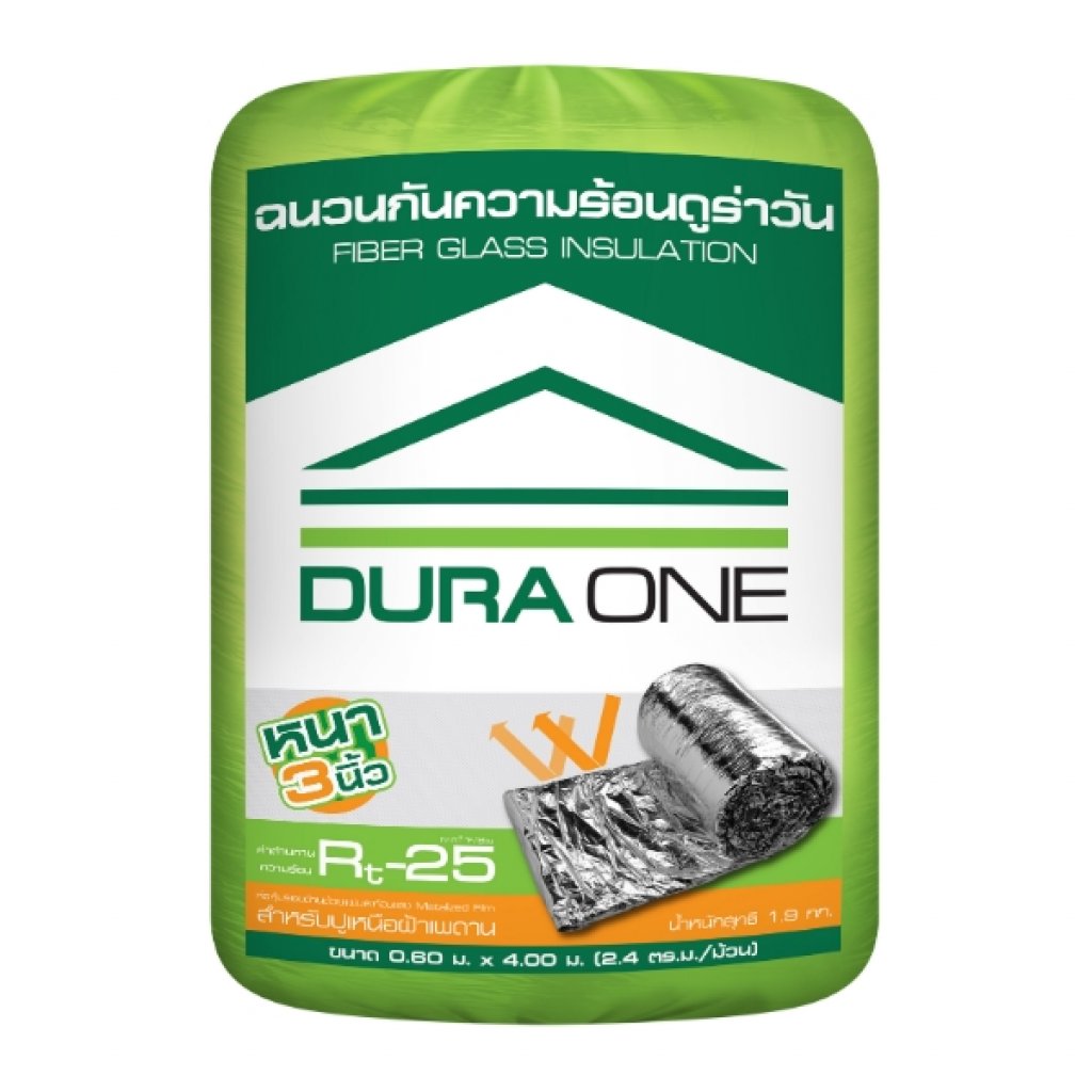 DURA ฉนวนใยแก้วดูร่าคูล หนา3นิ้ว 60x400ซม.