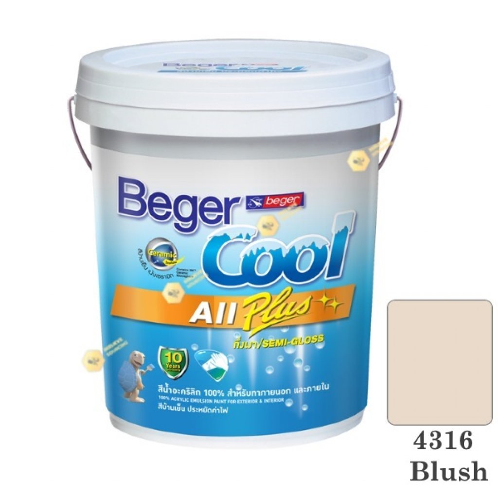 เบเยอร์คูล ออลพลัส 4316 สีน้ำอะคริลิก กึ่งเงาภายนอก-ใน-5gl.