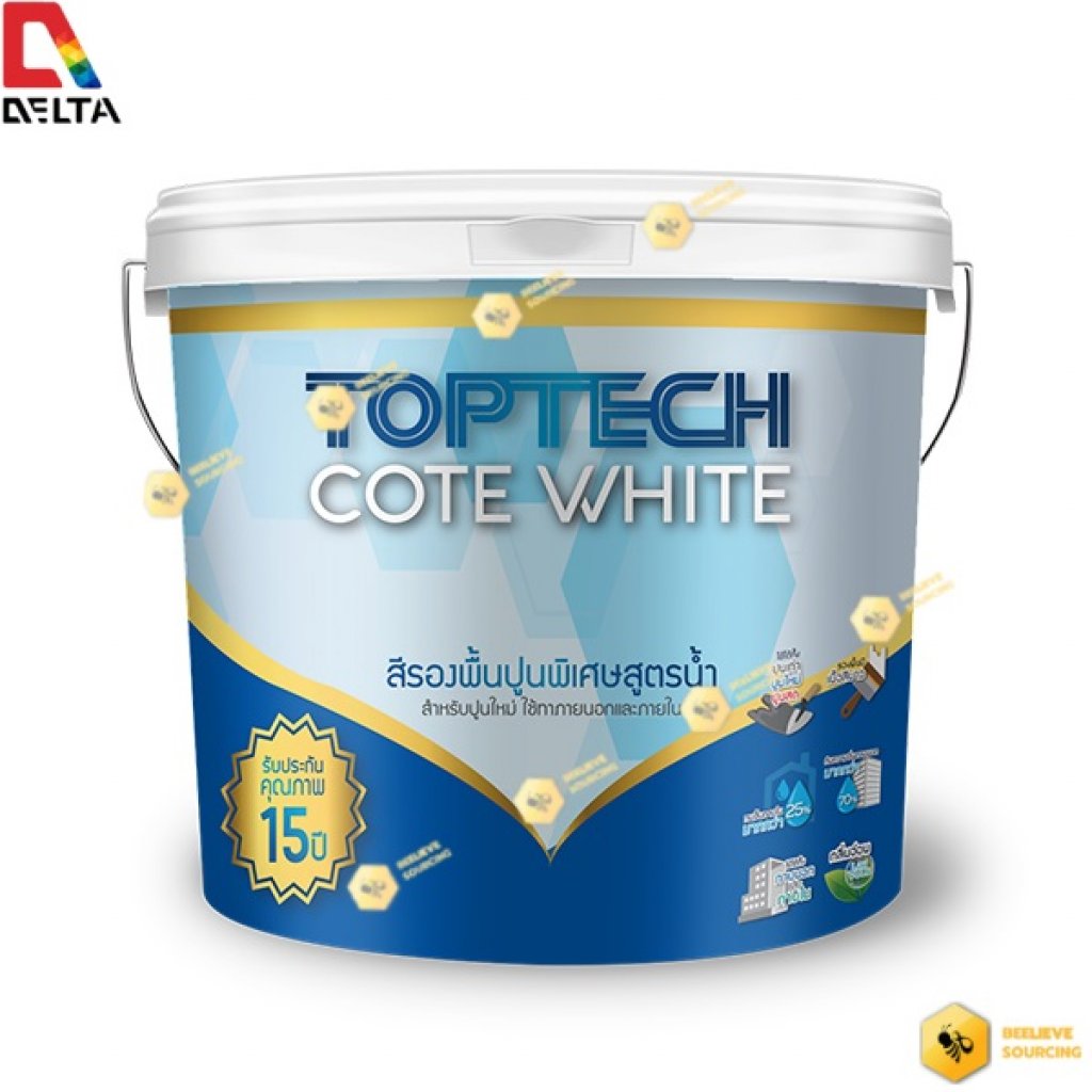 DELTA TOPTECH COTE WHITE สีเดลต้า ท็อปเทค โค้ด ไวท์ 9 ลิตร