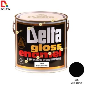 สีเคลือบน้ำมัน DELTA GLOSS ENAMEL #605 Dark Brown-1GL.