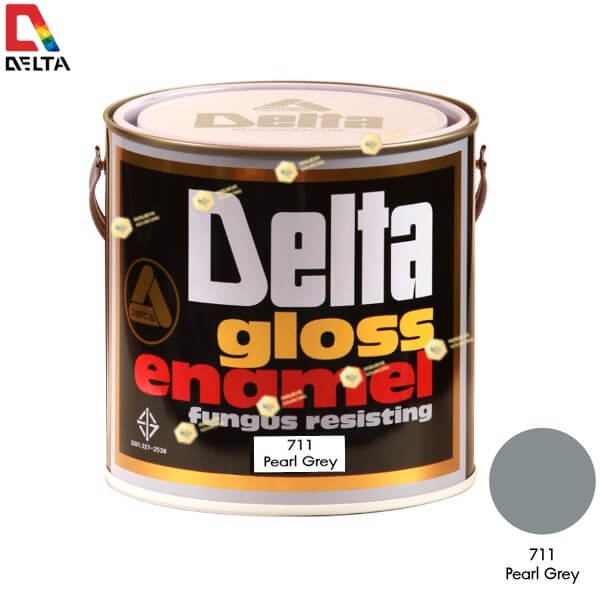 สีเคลือบน้ำมัน DELTA GLOSS ENAMEL #711 Pearl Grey-1GL.